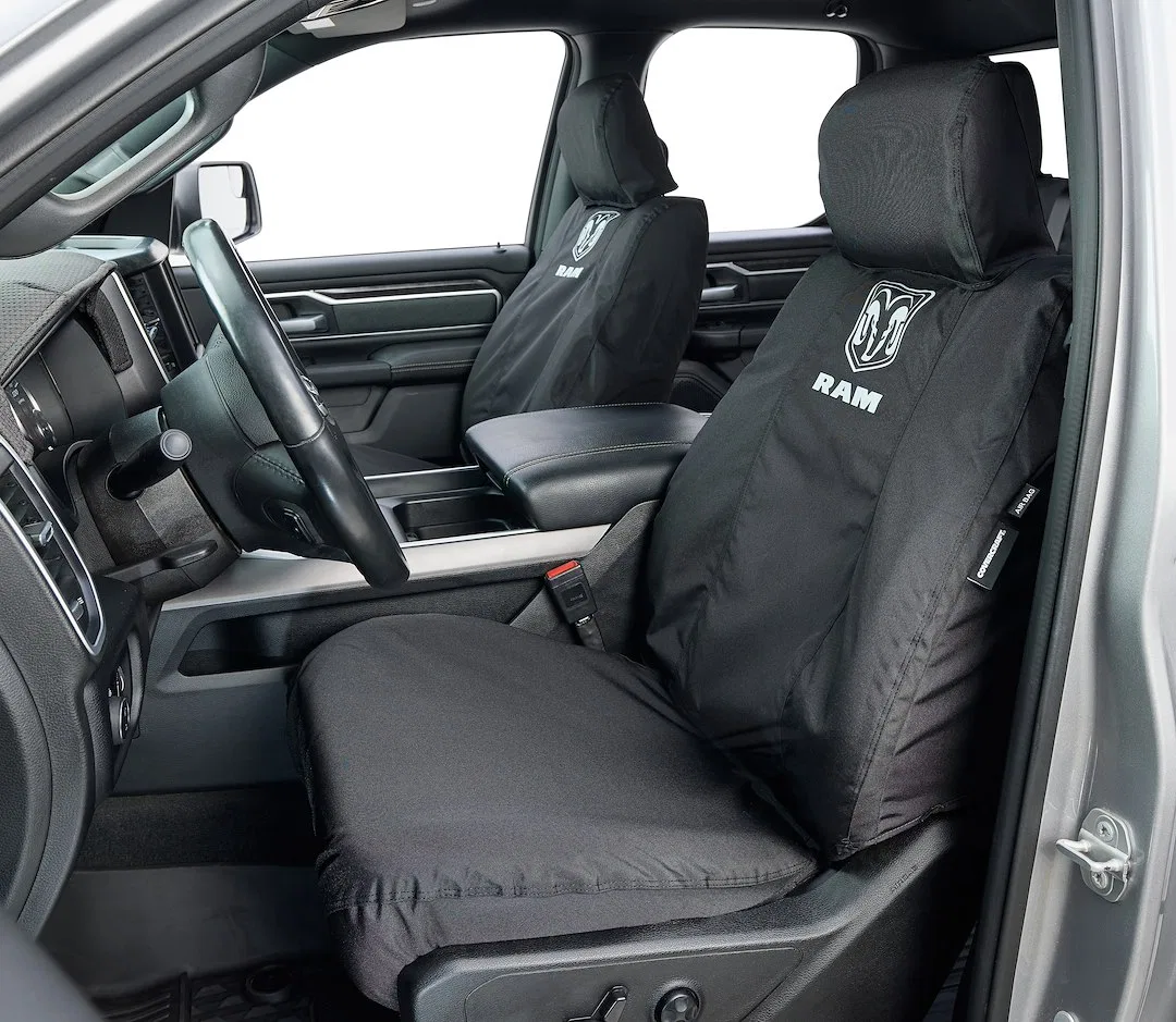 SSR3457FR11WFBK – COVERCRAFT Seat Cover, Seat Style EO - 40/20/40 Split Bench With Adjustable Headrest Ram Logo Heavy...